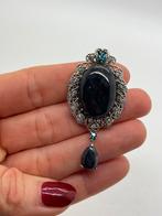 A689 Prachtige zilveren hanger onyx markasiet, Overige voorstellingen, Ophalen of Verzenden, X, Met edelsteen