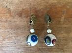Oorbellen vintage Murano glas clip, Sieraden, Tassen en Uiterlijk, Oorbellen, Hangers, Wit, Ophalen of Verzenden, Glas