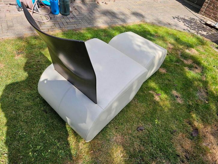 KFF Fauteuils met Hocker - 4 Stuks, Huis en Inrichting, Fauteuils, Gebruikt, Leer, 75 tot 100 cm, Ophalen