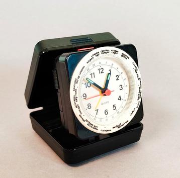 Vintage reiswekker, wereldklok. Jaren 80. Collectible  beschikbaar voor biedingen