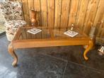 Mooie noten salontafel barok hout glas coffee table, Ophalen