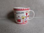 Mok 8x8,3 cm. "Happy Birthday" G. Würm GmbH & Co KG, Ophalen of Verzenden, Zo goed als nieuw, Overige stijlen, Kop(pen) en/of Schotel(s)