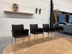 4 als nieuw Zanotta Zia eetkamerstoel leer design stoel, Huis en Inrichting, Stoelen, Bruin, Leer, Ophalen of Verzenden, Zo goed als nieuw