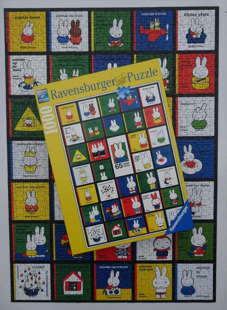 Nijntjes 65e verjaardag - puzzel Ravensburger 1000 st, Hobby en Vrije tijd, Denksport en Puzzels, Zo goed als nieuw, Legpuzzel