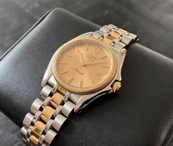 Tudor Monarch 15733, Sieraden, Tassen en Uiterlijk, Horloges | Heren, Gebruikt, Polshorloge, Overige merken, Goud, Staal, Ophalen