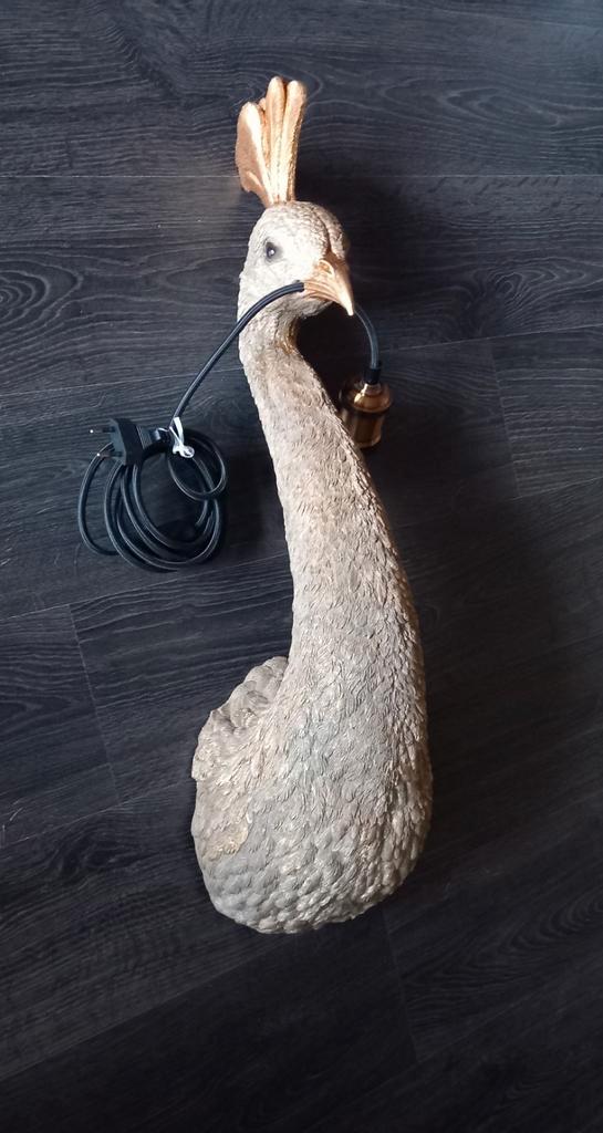 Wandlamp Pauw goudkleurig, Huis en Inrichting, Lampen | Wandlampen, Gebruikt, Ophalen