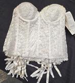 Corsage korset  wit kanten met " diamant " steentje, Ophalen of Verzenden, Wit, Body of Korset
