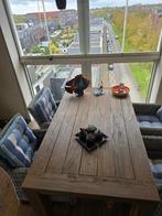 buiten tafel met 4 rotan stoelen, Tuin en Terras, Ophalen, Zo goed als nieuw, Rechthoekig, Hout