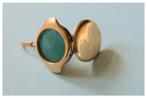 Unieke hanger van 14kt gouden horlogekast met agaat, Overige voorstellingen, Verzenden, Met edelsteen, Groen