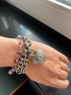 Guess | polshorloge/ armband met bedel uurwerk |dameshorloge, Ophalen of Verzenden, Gebruikt, Zilver, Staal