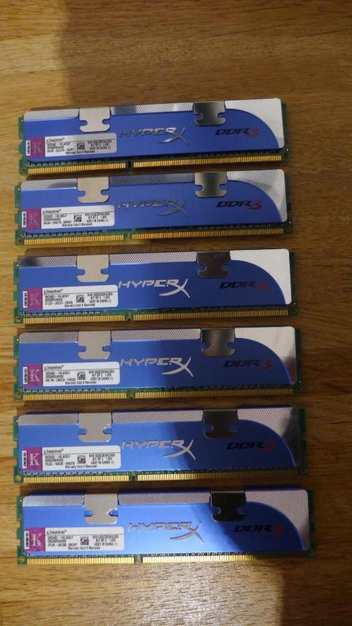 6 x 1GB Kingston DDR3-1600MHz CL9 SDRAM 1.65v  240-pin SDRAM, Computers en Software, RAM geheugen, Gebruikt, Desktop, 1 GB of minder