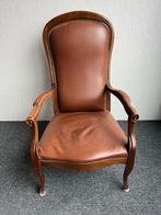 Leren Fauteuil met Houten Frame, Antiek en Kunst, Ophalen