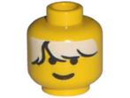 Lego Minifigure, Head Male White Bangs Messy Hair, Ophalen of Verzenden, Gebruikt, Losse stenen, Lego