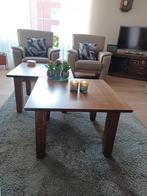 Salon tafel 70x70 2 stuks Frans eiken, Huis en Inrichting, Tafels | Salontafels, 50 tot 100 cm, Vierkant, Minder dan 50 cm, Gebruikt