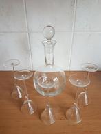 Wijnkaraf met 5 glaasjes, Huis en Inrichting, Ophalen of Verzenden, Zo goed als nieuw, Glas, Minder dan 50 cm