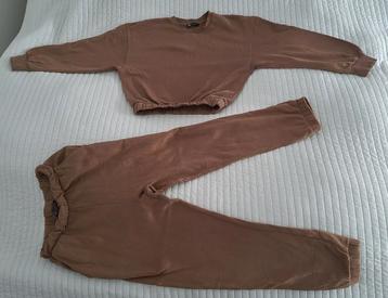 Zara setje whisky bruin broek maat s cropped trui maat m beschikbaar voor biedingen