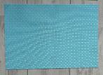 Set van 5 Turquoise/Lichtblauwe Placemats - Wicker Look, Ophalen of Verzenden, Gebruikt, Bord