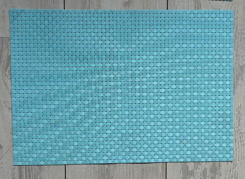 Set van 5 Turquoise/Lichtblauwe Placemats - Wicker Look, Huis en Inrichting, Woonaccessoires | Onderzetters, Gebruikt, Bord, Ophalen of Verzenden