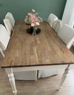 Zwaar eiken eettafel, Ophalen, 50 tot 100 cm, Zo goed als nieuw, Vijf personen of meer
