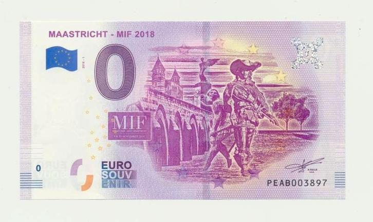 Nederland 0 Euro Maastricht MIF 2018, Postzegels en Munten, Bankbiljetten | Nederland, Los biljet, Euro's, Ophalen of Verzenden