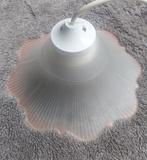 Holophane franse hanglamp art deco geribbeld glas brocante, Huis en Inrichting, Lampen | Hanglampen, Gebruikt, Ophalen of Verzenden