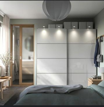 Schuifdeuren vd IKEA Pax serie 201x200 wit hoogglans - afbeelding 2