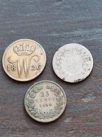 3 kwartjes Willem en Wilhelmina, Postzegels en Munten, Munten | Nederland, Ophalen of Verzenden, Koning Willem I, 25 cent, Zilver