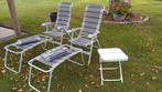 Complete kampeerset: stoelen, voetenbankjes & tafeltje, Ophalen, Gebruikt