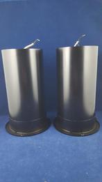 Vintage spot, hoge hoed lamp, zwart metaal cylinder x2. 5B7