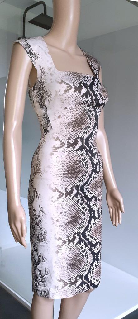 Korte jurk lichtroze beige slangenpatroon Karen Millen XS 34, Kleding | Dames, Jurken, Nieuw, Maat 34 (XS) of kleiner, Beige, Boven de knie
