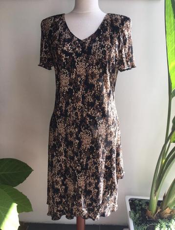 Prachtige jurk bruin/beige Connected apparel plissé nieuw beschikbaar voor biedingen