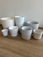 White Ceramics Pots (8 pieces), Tuin en Terras, Rond, Ophalen of Verzenden, Zo goed als nieuw, Minder dan 25 cm