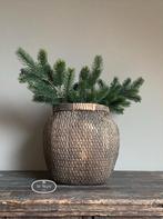 Oude rieten mand vismand gevlochten stoer sober landelijk, Verzenden, Nieuw