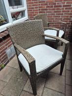 4 Wicker Stoelen met Kussens, Huis en Inrichting, Ophalen, Gebruikt, Twee, Bruin