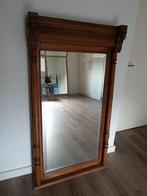 Grote Mechelse spiegel met houtsnijwerk en leeuwenkoppen, Ophalen, Rechthoekig, Minder dan 100 cm