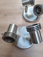 Twee dubbele rvs spots met GU 10 fitting. Ook voor led, Ophalen of Verzenden, Zo goed als nieuw, Led