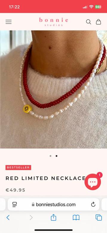 Bonnie studio's | Ketting rood beschikbaar voor biedingen