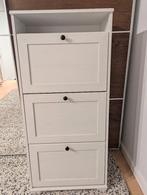 Shoe cabinet with 3 compartments, white, 61x30x130 cm, Ophalen, Zo goed als nieuw