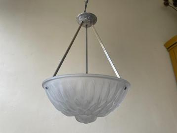 Schaallamp Lamp Hanglamp Plafondlamp art deco 1930 matglas beschikbaar voor biedingen