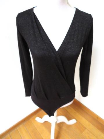 J89 ONLY nieuw aansluitend body shirt zwart zilver XS 34 beschikbaar voor biedingen