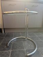 Opknapper Eileen Gray design bijzettafel, Minder dan 55 cm, Gebruikt, Rond, Glas