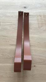 Leren plankdragers, Huis en Inrichting, Woonaccessoires | Wandplanken en Boekenplanken, Ophalen of Verzenden, Gebruikt