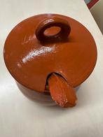 Aardewerk Pot met Deksel en Lepel, Huis en Inrichting, Keuken | Potten en Pannen, Verzenden, Gebruikt, Overige materialen, Pot, Bus of Blik