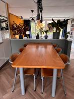 Eettafel met 6 stoelen (180x80 cm), Huis en Inrichting, Tafels | Eettafels, Ophalen, Gebruikt, 50 tot 100 cm, Vijf personen of meer