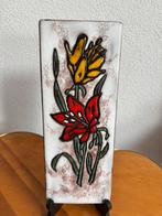 Ruscha Wandbord West-Germany Keramik 11x29 cm bloemen, Ophalen of Verzenden