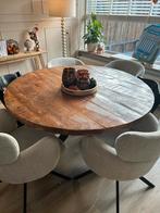 Mangohout eettafel 135 cm, Ophalen, Gebruikt, Rond, Vier personen