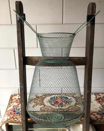 Vintage brocante metalen visnet leefnet Frankrijk kerst beschikbaar voor biedingen