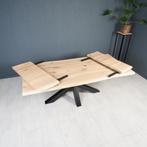 eikentafel 240 x100 met verlengstukken, keukentafel, eettaf, 100 tot 150 cm, Industrieel modern, Ophalen of Verzenden, Vijf personen of meer