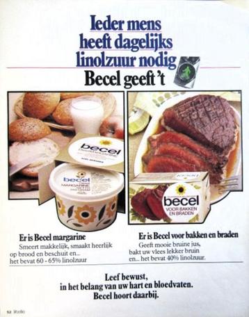 48 vintage advertenties reclames boter 56-81 margarine Becel beschikbaar voor biedingen