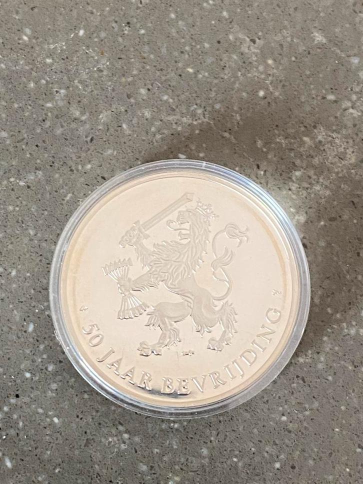 Zilveren Munt 50 Jaar Bevrijding 1995, Postzegels en Munten, Munten | Nederland, Losse munt, Overige waardes, Koningin Beatrix